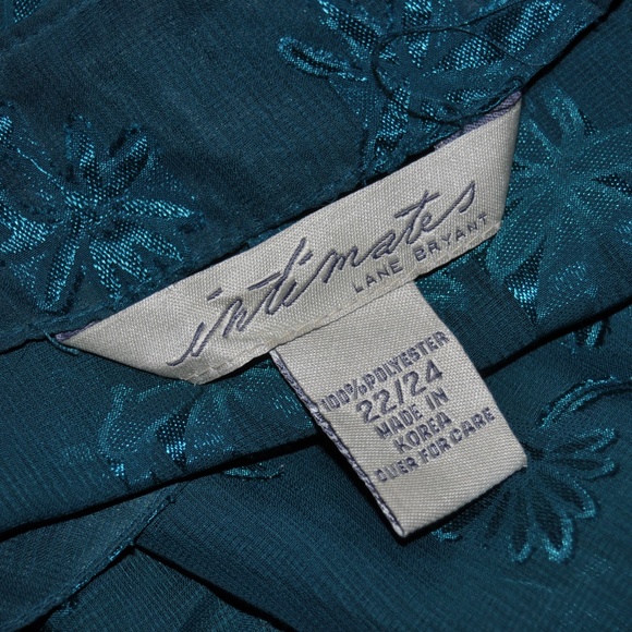 Vintage LANE BRYANT Green Sheer Peignoir Robe [F5] - Picture 5 of 5